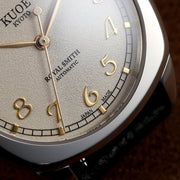 KUOE Royal Smith 90-008 Silver 34mm Dress Watch with Ivory Dial #RS90008-SV-GD