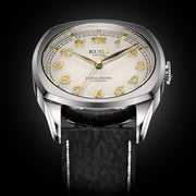 KUOE Royal Smith 90-008 Silver 34mm Dress Watch with Ivory Dial #RS90008-SV-GD