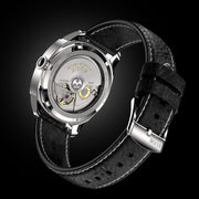 KUOE Royal Smith 90-008 Silver 34mm Dress Watch with Ivory Dial #RS90008-SV-GD