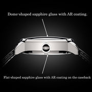 KUOE Royal Smith 90-008 Silver 34mm Dress Watch with Ivory Dial #RS90008-SV-GD