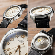 KUOE Royal Smith 90-008 Silver 34mm Dress Watch with Ivory Dial #RS90008-SV-GD