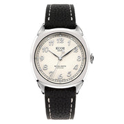 KUOE Royal Smith 90-008 Silver 34mm Dress Watch with Ivory Dial #RS90008-SV-SV