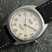 KUOE Royal Smith 90-008 Silver 34mm Dress Watch with Ivory Dial #RS90008-SV-SV