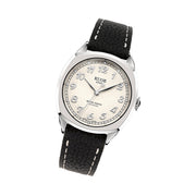 KUOE Royal Smith 90-008 Silver 34mm Dress Watch with Ivory Dial #RS90008-SV-SV