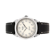 KUOE Royal Smith 90-008 Silver 34mm Dress Watch with Ivory Dial #RS90008-SV-SV