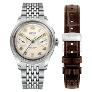 KUOE Royal Smith 90-0010 Grainy Ivory Dial Watch #RS90010-IV-GRAINY-BOR-EX