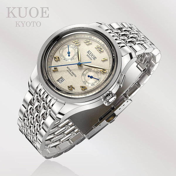 KUOE Royal Smith 90-0010 Grainy Ivory Dial Watch #RS90010-IV-GRAINY-BOR-EX