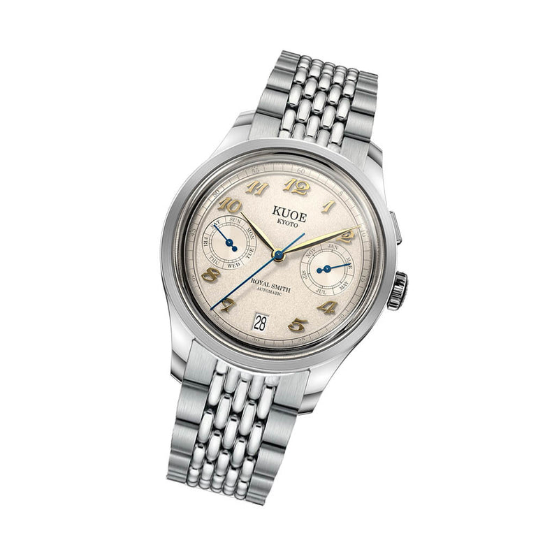 KUOE Royal Smith 90-0010 Grainy Ivory Dial Watch #RS90010-IV-GRAINY-BOR-EX