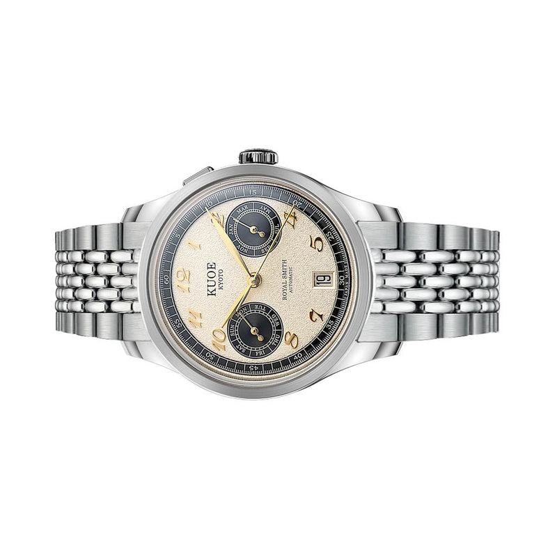 KUOE Royal Smith 90-0010 Grainy Panda Dial Watch #RS90010-PA-GRAINY-BOR-EX
