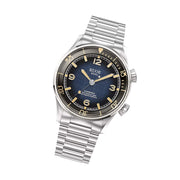 KUOE Sombrero 90-011 Blue Linen Textured Dial Watch #SM90011-GNV-FLAT