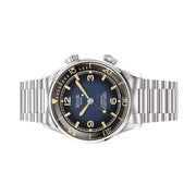 KUOE Sombrero 90-011 Blue Linen Textured Dial Watch #SM90011-GNV-FLAT