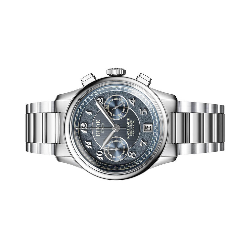 KUOE ROYAL SMITH 90-012 Automatic Chronograph with Navy Dial #RS90012-A-NV-FLAT