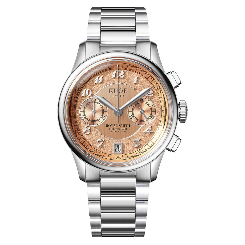 KUOE ROYAL SMITH 90-012 Automatic Chronograph with Salmon Dial