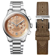 KUOE ROYAL SMITH 90-012 Automatic Chronograph with Salmon Dial #RS90012-A-SAL-FLAT