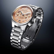 KUOE ROYAL SMITH 90-012 Automatic Chronograph with Salmon Dial #RS90012-A-SAL-FLAT