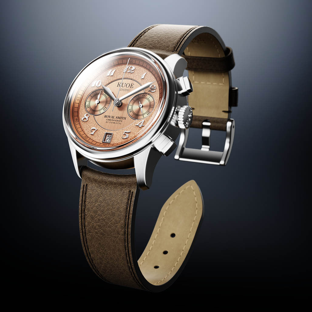 King & Prince - saki KUOE ROYAL SMITH 90-012 Automatic Chronograph with Salmon Dial