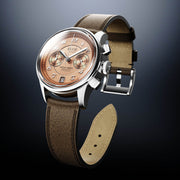 KUOE ROYAL SMITH 90-012 Automatic Chronograph with Salmon Dial #RS90012-A-SAL-FLAT