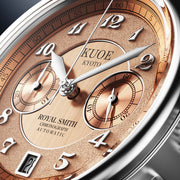 KUOE ROYAL SMITH 90-012 Automatic Chronograph with Salmon Dial #RS90012-A-SAL-FLAT