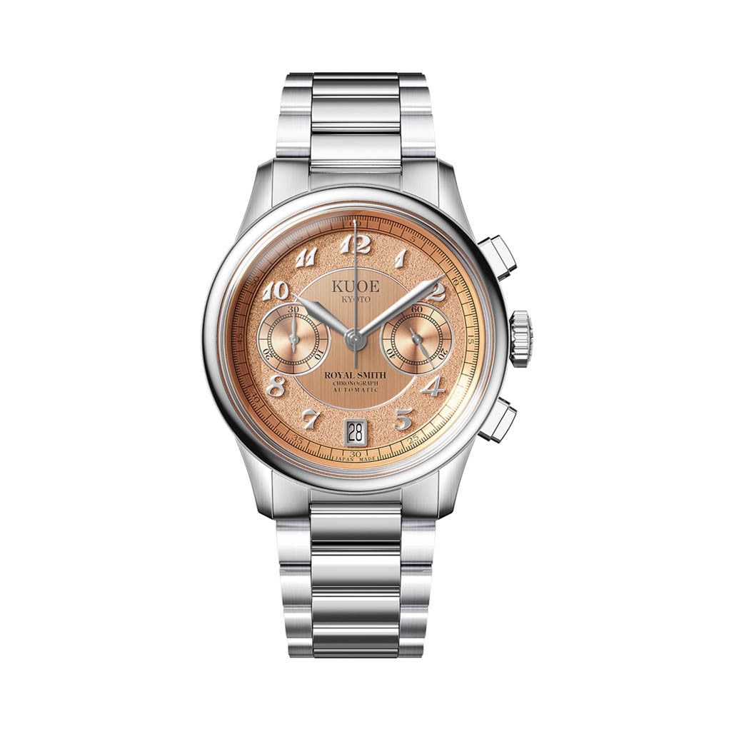 KUOE ROYAL SMITH 90-012 Automatic Chronograph with Salmon Dial