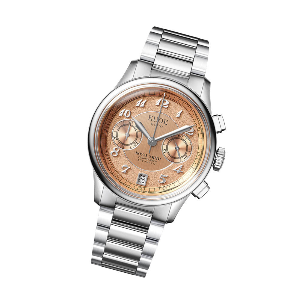KUOE ROYAL SMITH 90-012 Automatic Chronograph with Salmon Dial
