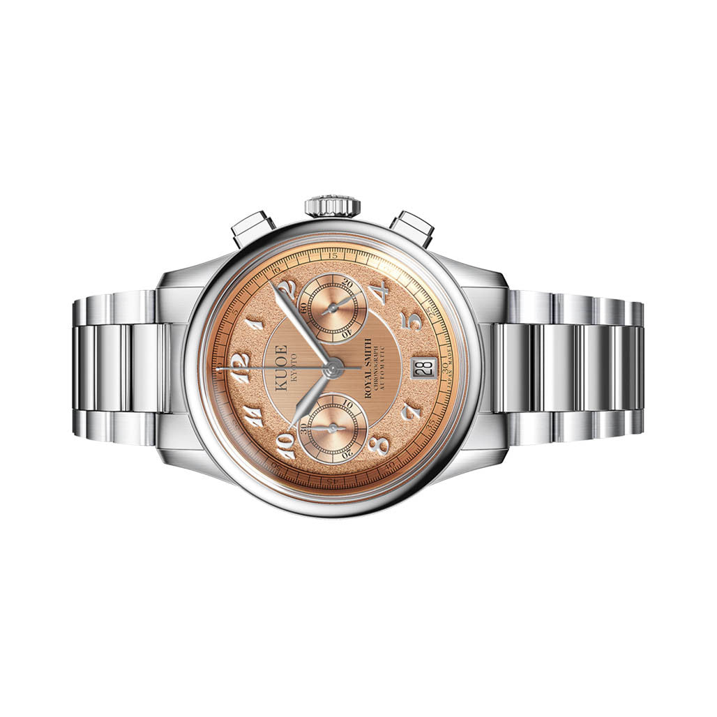 King & Prince - saki KUOE ROYAL SMITH 90-012 Automatic Chronograph with Salmon Dial