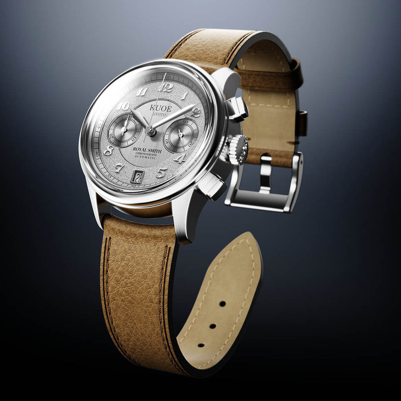 KUOE ROYAL SMITH 90-012 Automatic Chronograph with Silver Dial #RS90012-A-SV-FLAT