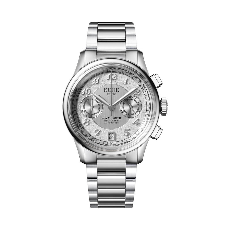 KUOE ROYAL SMITH 90-012 Automatic Chronograph with Silver Dial #RS90012-A-SV-FLAT