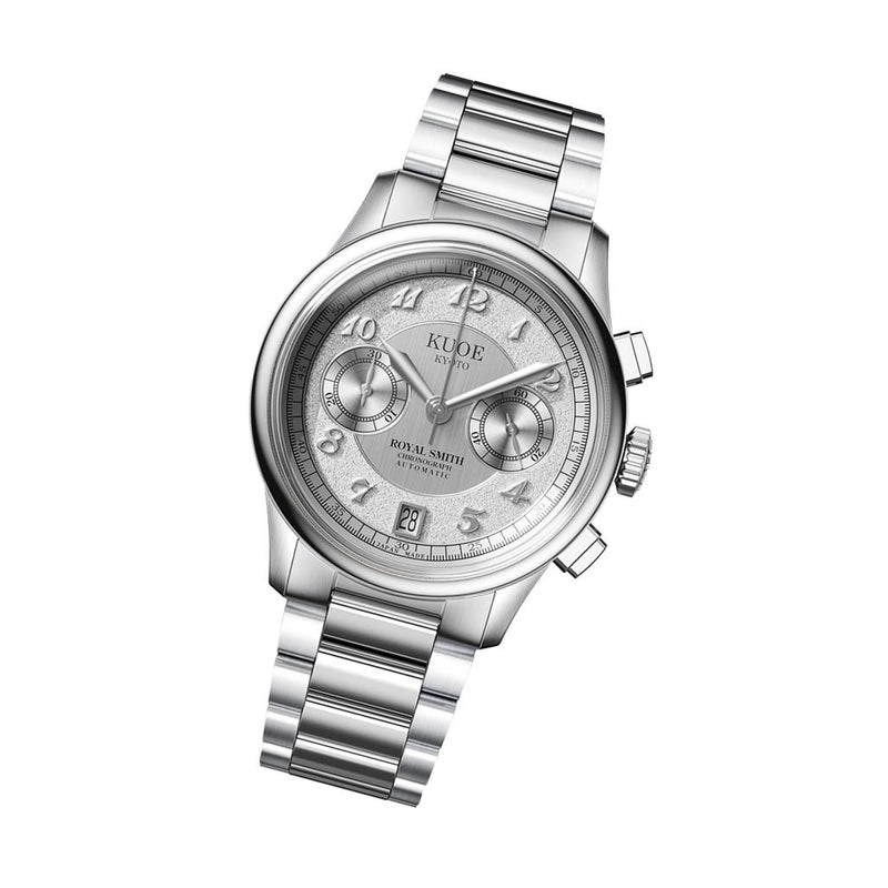 KUOE ROYAL SMITH 90-012 Automatic Chronograph with Silver Dial #RS90012-A-SV-FLAT