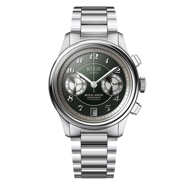 KUOE ROYAL SMITH 90-012 Automatic Chronograph with Green Dial #RS90012-GR-FLAT
