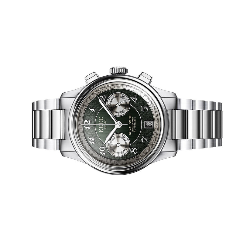 KUOE ROYAL SMITH 90-012 Automatic Chronograph with Green Dial #RS90012-GR-FLAT