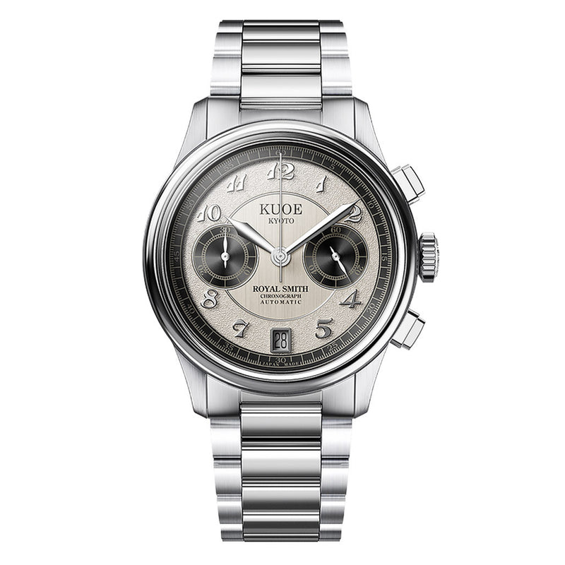 KUOE ROYAL SMITH 90-012 Automatic Chronograph with Panda Dial #RS90012-PA-FLAT