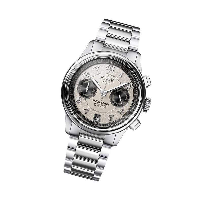 KUOE ROYAL SMITH 90-012 Automatic Chronograph with Panda Dial #RS90012-PA-FLAT