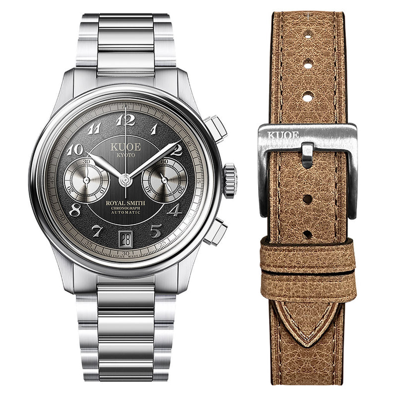 KUOE ROYAL SMITH 90-012 Automatic Chronograph with Grey Dial #RS90012-RPA-FLAT