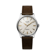 KUOE Royal Smith 90-006 Automatic 39mm Watch with Ivory Dial #RS9006C-SV-IV-IT-DBR-LARGE