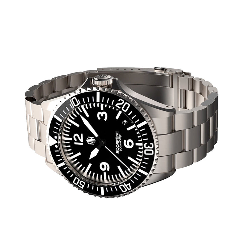 NTH Scorpene Black Hi-Beat Automatic Dive Watch with Date #WW-NTH-SCKD side