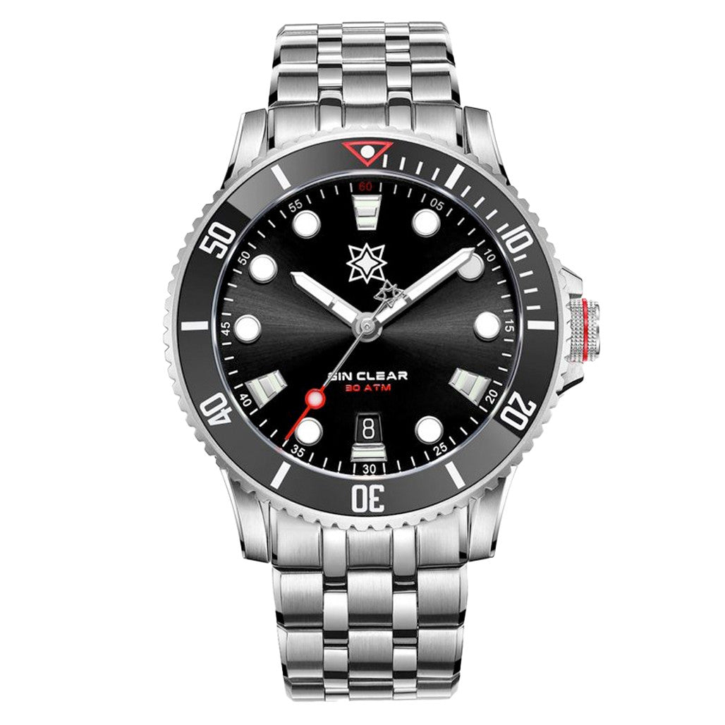 Second Hour Gin Clear Mk2 Watch with Sunburst Black Dial #SEC-HOU