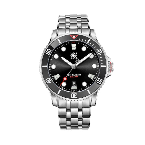 Second Hour Gin Clear Mk2 Watch with Sunburst Black Dial #SEC-HOU-01