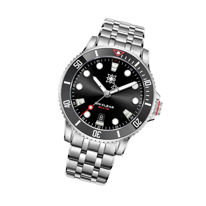 Second Hour Gin Clear Mk2 Watch with Sunburst Black Dial #SEC-HOU-01