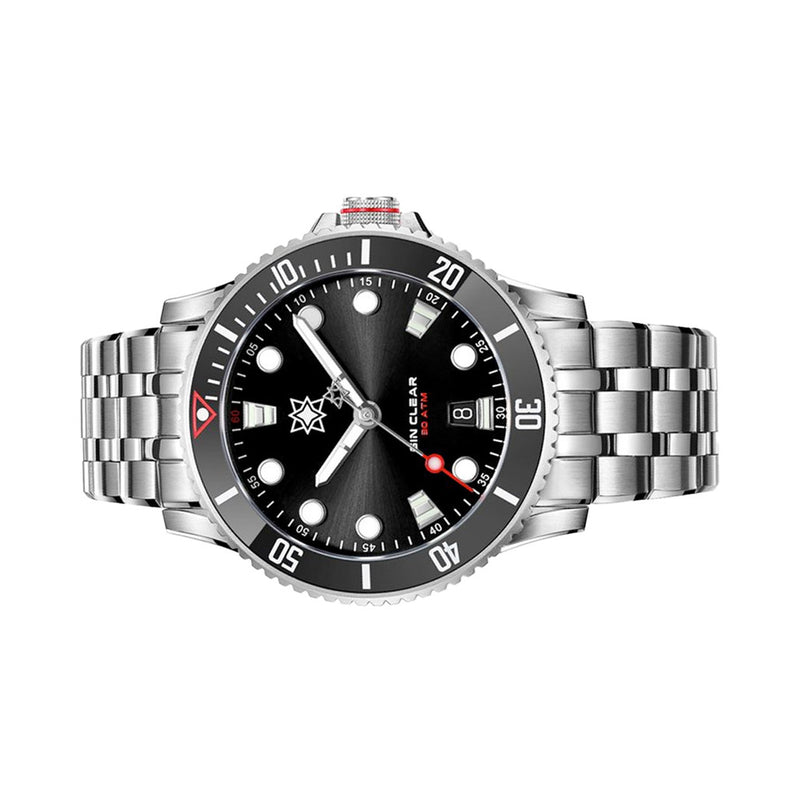 Second Hour Gin Clear Mk2 Watch with Sunburst Black Dial #SEC-HOU-01
