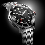 Second Hour Gin Clear Mk2 Watch with Sunburst Black Dial #SEC-HOU-01
