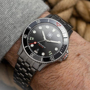 Second Hour Gin Clear Mk2 Watch with Sunburst Black Dial #SEC-HOU-01