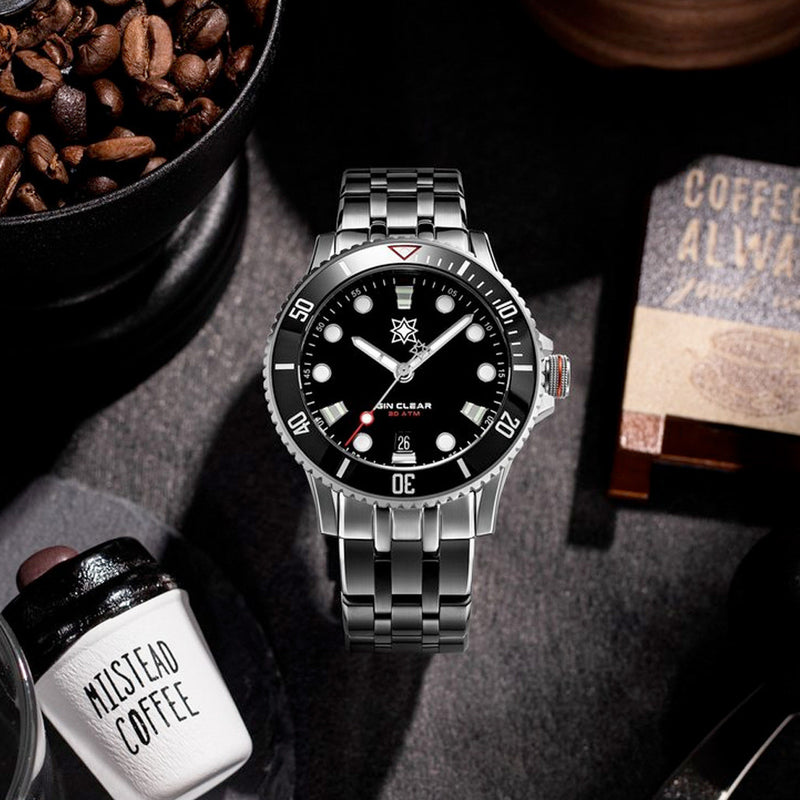 Second Hour Gin Clear Mk2 Watch with Sunburst Black Dial #SEC-HOU-01