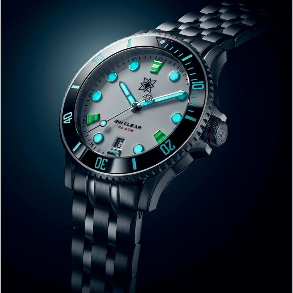 Second Hour Gin Clear Mk2 Watch with Arctic White Dial #SEC-HOU-02