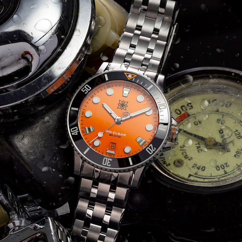 Second Hour Gin Clear Mk2 Watch with Ocean Sunset Dial #SEC-HOU-03