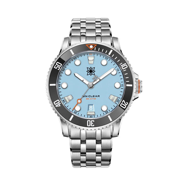 Second Hour Gin Clear Mk2 Watch with Pastel Blue Dial #SEC-HOU-04