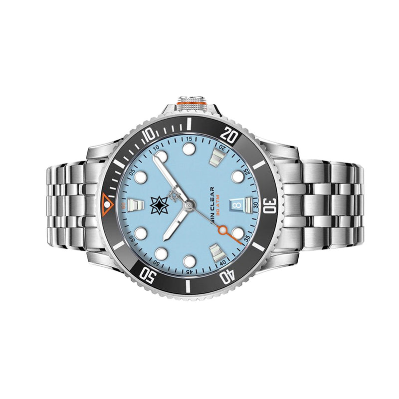 Second Hour Gin Clear Mk2 Watch with Pastel Blue Dial #SEC-HOU-04
