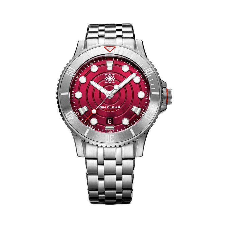 Second Hour Gin Clear Mk2 Ripple Watch with Red Dial #SEC-HOU-05