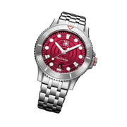 Second Hour Gin Clear Mk2 Ripple Watch with Red Dial #SEC-HOU-05