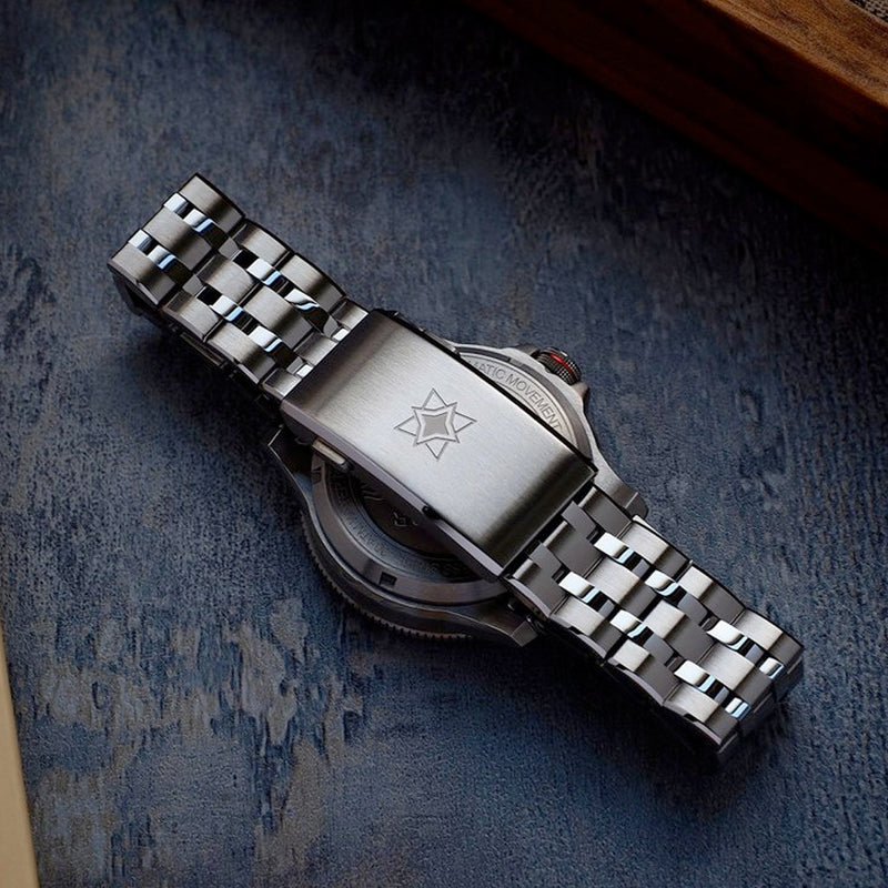 Second Hour Gin Clear Mk2 Ripple Watch with Red Dial #SEC-HOU-05
