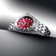 Second Hour Gin Clear Mk2 Ripple Watch with Red Dial #SEC-HOU-05